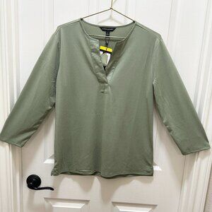 Banana Republic Women's Top Size S Green Office Carriers Workwear V-Neck (NEW)